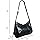 joyluxee Underarm Bag for Women, Faux Leather Small Shoulder Bag,Soft Surface Pleated Hobo Purse,Mini Handbag,Black