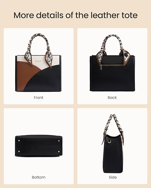 joyluxee Purses and Handbags for Women, PU Leather Tote Shoulder Purse with Scarves, Satchel Top Handle Bags with Strap