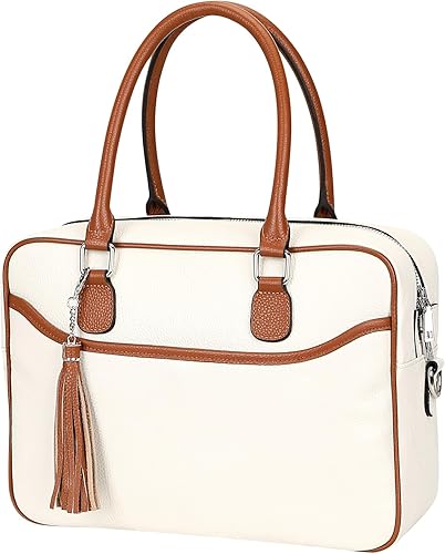 joyluxee Genuine Leather Satchel Handbags for Women Purse Top Handle Shoulder Bag