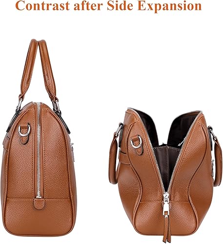 joyluxee Genuine Leather Satchel Top-Handle Handbags for Women Ladies Crossbody Bag
