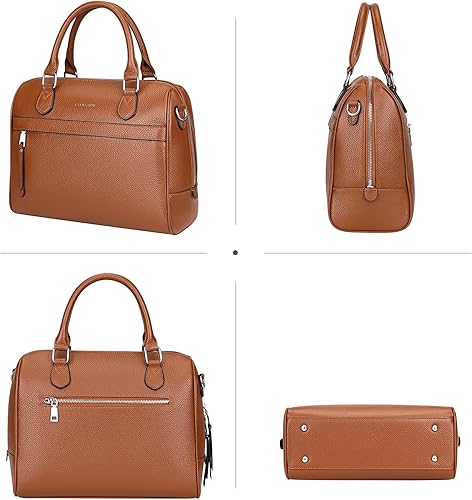 joyluxee Genuine Leather Satchel Top-Handle Handbags for Women Ladies Crossbody Bag